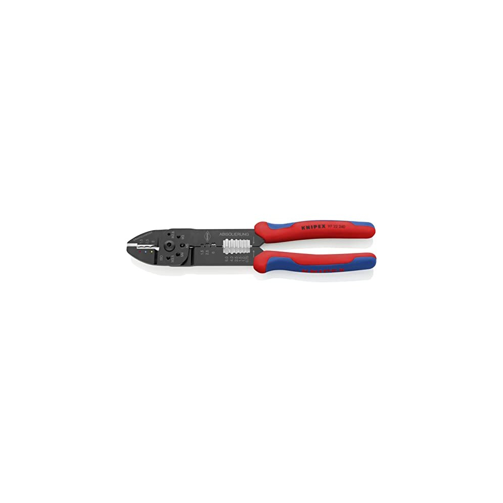 Crimping Pliers black lacquered, with multi-component grips 240 mm (self-service card/blister) 97 22 240 SB