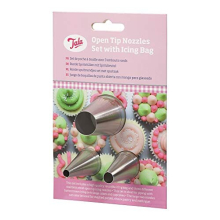 Reuseable Icing Bag with 3 Stainless Steel Open Tip Nozzles, Perfect for Decorating Cupcakes and large cakes, Can be