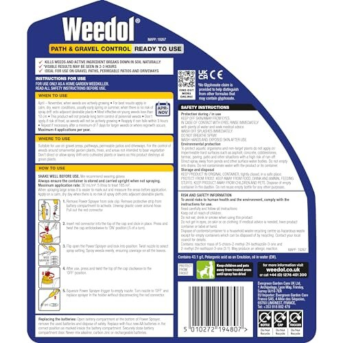 Weedol Path & Gravel Weedkiller with Power Sprayer, Ready to Use, 5L 1