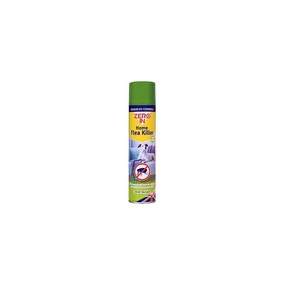 Zero In Home Flea Killer Treatment – 300 Ml Aerosol, Off-Pet Treatment Controls Fleas And Larvae In The Home, Preventing
