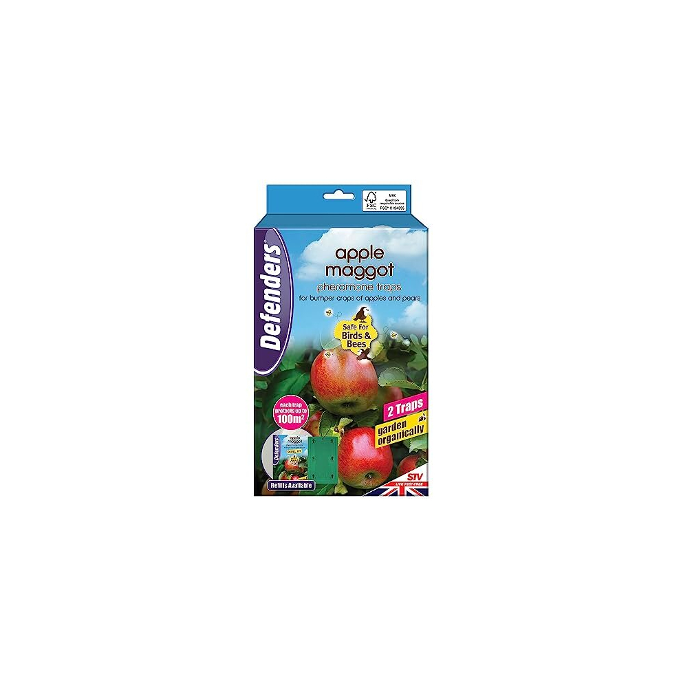 Defenders Apple Maggot Pheromone Trap - Twinpack, Refillable, Re-usable for Bumper Crops of Apples and Pears