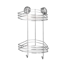 "Vacuum-Loc" Corner Shelf with 2 Shelves, Chrome