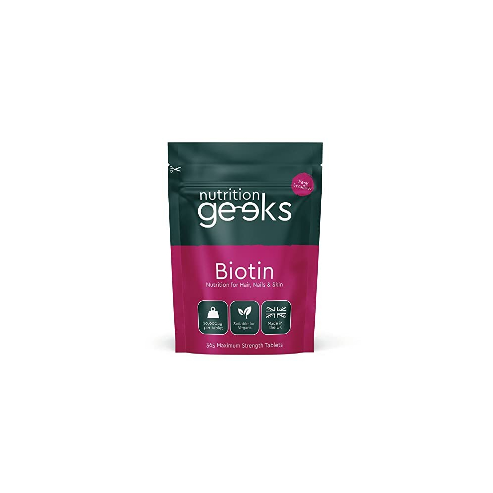 Biotin Hair Growth Supplement - 1 Year Supply High Strength Biotin 10,000mcg Per Tablet, Hair Skin and Nails Vitamins