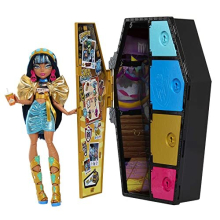 Poup?e Monster High Cleo De Nile avec dressing et 19+ surprises - Set d'accessoires mode et secrets exclusifs