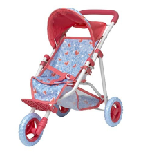 DOLLSWORLD CLASSIC from Peterkin | Deluxe Doll's 3 Wheel Stroller | Deluxe three wheel folding stroller with canopy and