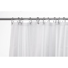 White Woven Stripe Water-Resistant Textile Shower Curtain,1800 x 1800mm