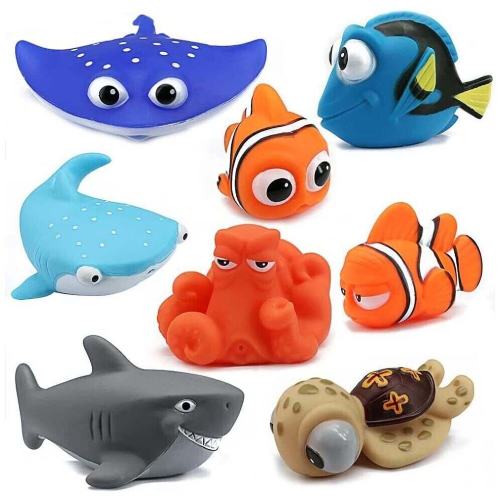 8Pcs/set Finding Dory Nemo Bath Squirters Bath Toy Baby Floating Squirt Bath Toy