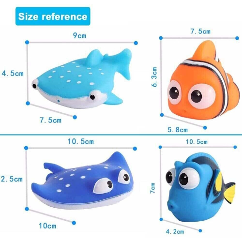 8Pcs/set Finding Dory Nemo Bath Squirters Bath Toy Baby Floating Squirt Bath Toy 1