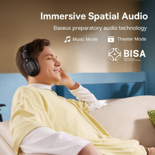 Casque sans fil - BASEUS - H1i - Suppression du bruit - Bluetooth 5.3 - Noir 2