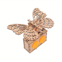 Butterfly Assemble Toy Wooden Mechanical Butterfly Flying Gear Assembly Kit
