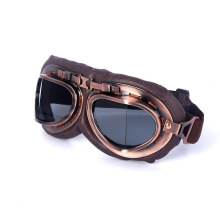 (Gray lenses) Retro Motorcycle Goggles Vintage Helmet Sunglasses Hiking Ski Eyewear