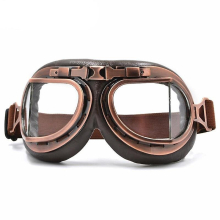 (Transparent lenses) Retro Motorcycle Goggles Vintage Helmet Sunglasses Hiking Ski Eyewear