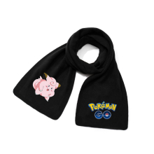 (Scarf ~ 13) Pikachu fall and winter scarf black casual warm printed neck scarf neck protector, children's gifts