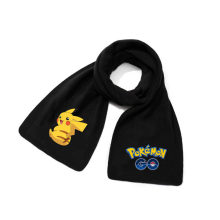 (Scarf~3) Pikachu fall and winter scarf black casual warm printed neck scarf neck protector, children's gifts
