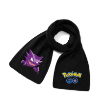 (Scarf ~ 14) Pikachu fall and winter scarf black casual warm printed neck scarf neck protector, children's gifts
