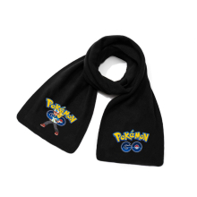 (Scarf~1) Pikachu fall and winter scarf black casual warm printed neck scarf neck protector, children's gifts