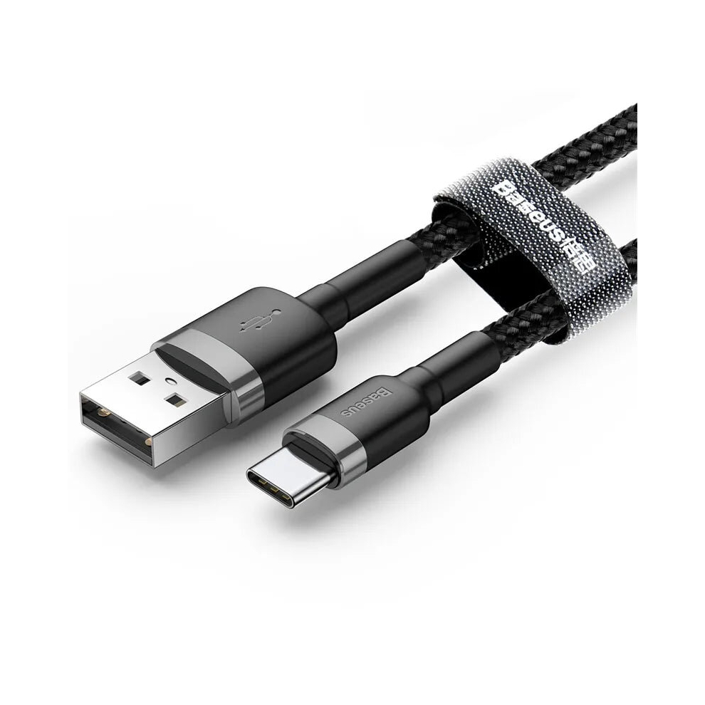 (Black+Grey, 3m) Baseus Cafule USB C Fast Charger Cable 3A Charging