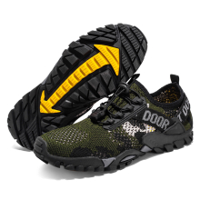 (CamouflageGreen, UK 9=EUR 43) Mens Barefoot Hiking Trainers Boots Lightweight Mesh Walking Water Trail Shoes