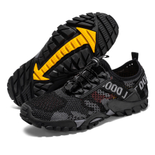 (CamouflageBlack, UK 9=EUR 43) Mens Barefoot Hiking Trainers Boots Lightweight Mesh Walking Water Trail Shoes