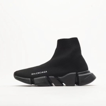 (All black, UK5.5=EUR38) Women's and Men's Designer Knit Speed Sock Runner Shoes Couple Shoes