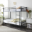 3FT Metal Bunk Bed Single over Single Loft Bed Frame W/ Ladder Safety Guardrail 4
