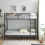 3FT Metal Bunk Bed Single over Single Loft Bed Frame W/ Ladder Safety Guardrail 6
