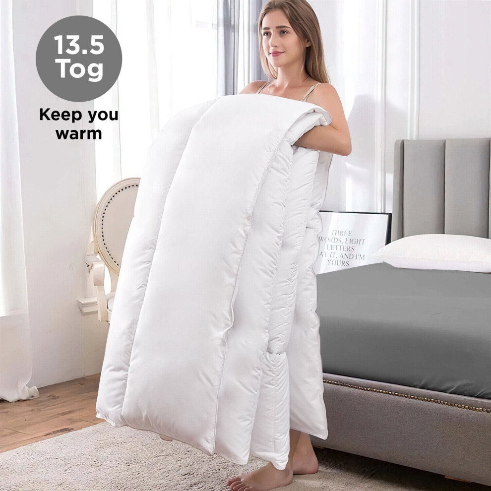 Aspire Homeware (13.5 Tog, King) Hotel Quality Duvet Tog Quilt Single Double King White