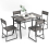 Casart Industrial 5 PCS Dining Table Set 4 Chairs w/ Backrest & Rectangular Kitchen Table 1