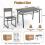 Casart Industrial 5 PCS Dining Table Set 4 Chairs w/ Backrest & Rectangular Kitchen Table 10