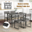 Casart Industrial 5 PCS Dining Table Set 4 Chairs w/ Backrest & Rectangular Kitchen Table 8