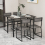 Casart Industrial 5 PCS Dining Table Set 4 Chairs w/ Backrest & Rectangular Kitchen Table 5