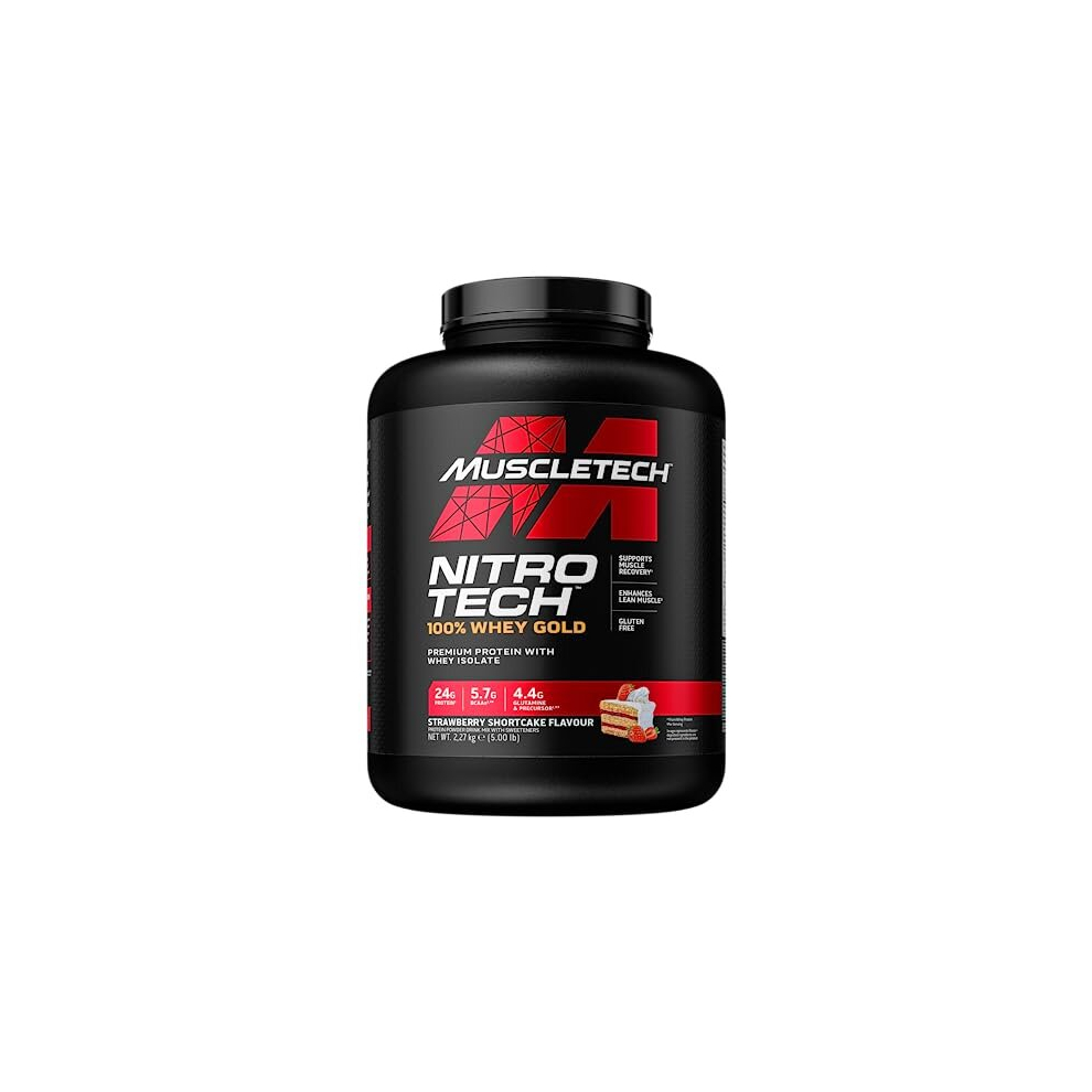 MuscleTech Nitro Tech 100 percent Whey Gold Strawberry Shortcake 5lbs EU RB