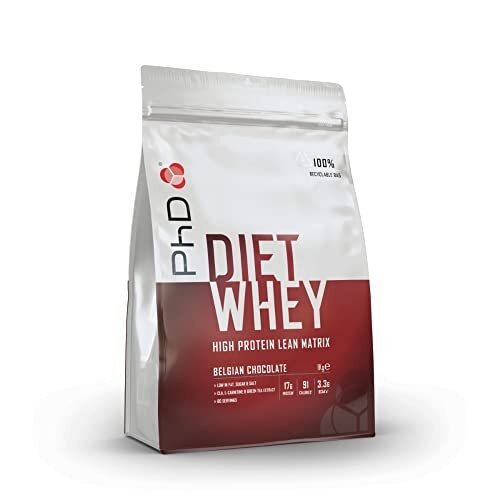 PhD Nutrition Diet Whey High Protein Lean Matrix, Belgian Chocolate Diet Whey Protein Powder, High Protein, 40 Servings Per 1 kg Bag