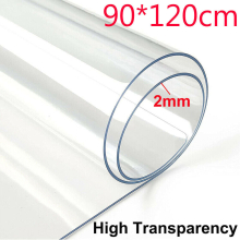 (90X120Cm/35.4"X47.2") 2Mm Thick Clear Transparent Vinyl PVC Tablecloth Table Protector Plastic Cover