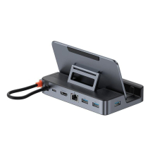 Station d'accueil 5 Gbit/s, 4K à 60 Hz, PD100W, Ethernet - Série Baseus GamerX (B00052900811-00) - Noir
