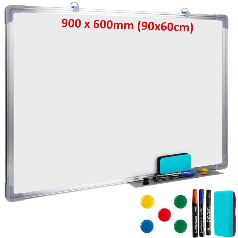 Sunukerr Magnetic Board Large 900X600 Board Dry Wipe Notice Office School Home White