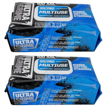 (2 X Packs) Ultragrime Pro Multiuse Industrial Strength Wet Wipes XXL+ in Packs of 100