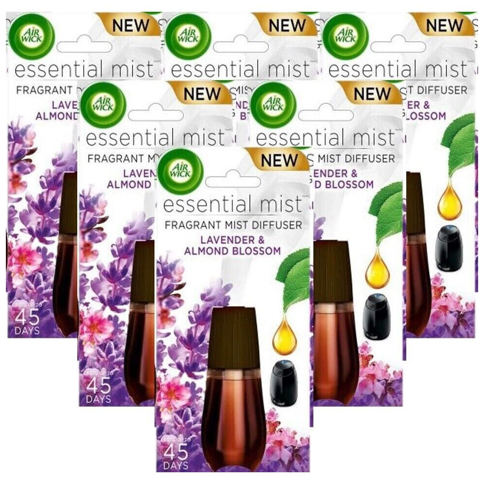 6 X Air Wick Essential Oil Mist Refill - Lavender & Almond Blossom - Exp 06/2023