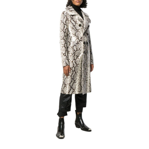 Dsquared2 (EU 40) DSQUARED2 Womens Trench Coat Double Breasted Jacket Leather Overcoat