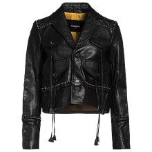 (EU 38) DSQUARED2 Womens Biker Leather Jacket