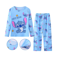 (03, 12(110-120cm)) Spring Autumn Children's Clothing Sets Stitch Cartoon Boy Sleepwear Long sleeved Clothes Kids Pajamas Set Baby Girls Pyjamas