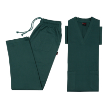 (Hunter Green, S) Medical TOP & TROUSER SCRUB SET 100% Cotton scrubs