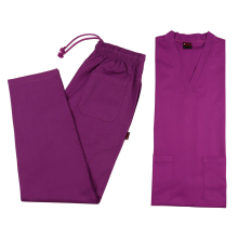 (Purple, 7XL) Medical TOP & TROUSER SCRUB SET 100% Cotton scrubs