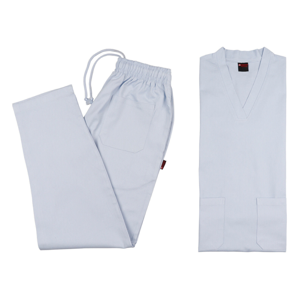 Ph (Sky Blue, Xl) Medical Top & Trouser Scrub Set 100% Cotton Scrubs