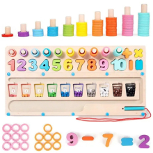 3 in 1 Magnetic Color and Number Maze, Wooden Magnet Puzzles Color Sorting Toys for Toddler