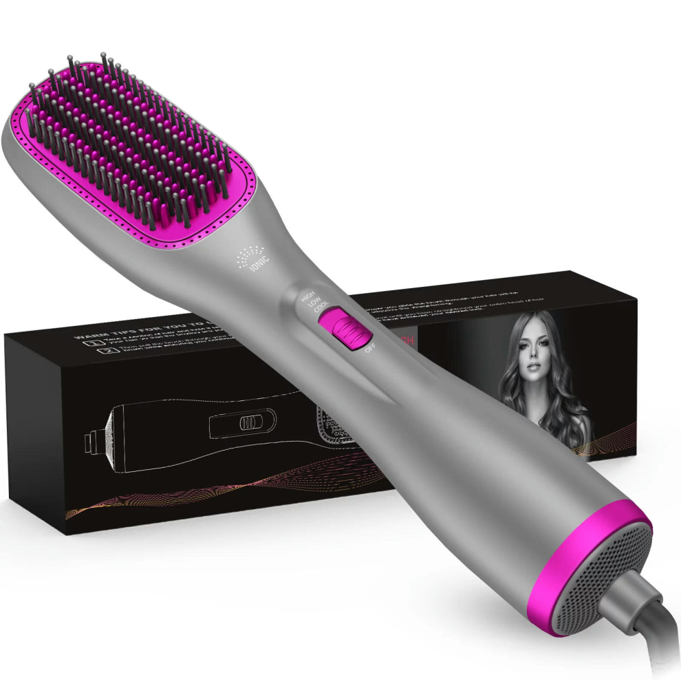 Bysion 3 In 1 Hair Dryer Brush & Straightener Brush, Ionic Hot Air Brush, One Step Hair Dryer And Styler, 1200W Blow Dryer Brush