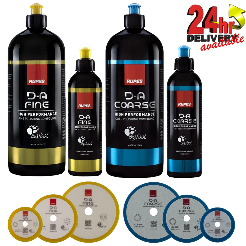 Rupes Bigfoot Da Fine And Coarse Compound Polish Gel With 9.Da100/150/180 Foams 5060859871270