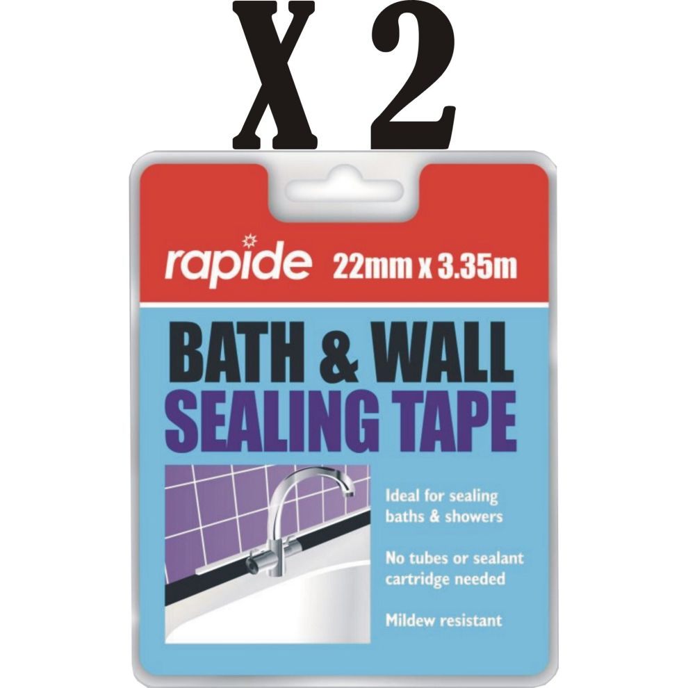 2xBath & Wall Sealing Tape Strip Self Adhesive Tape Sink 22MM X 3.35M