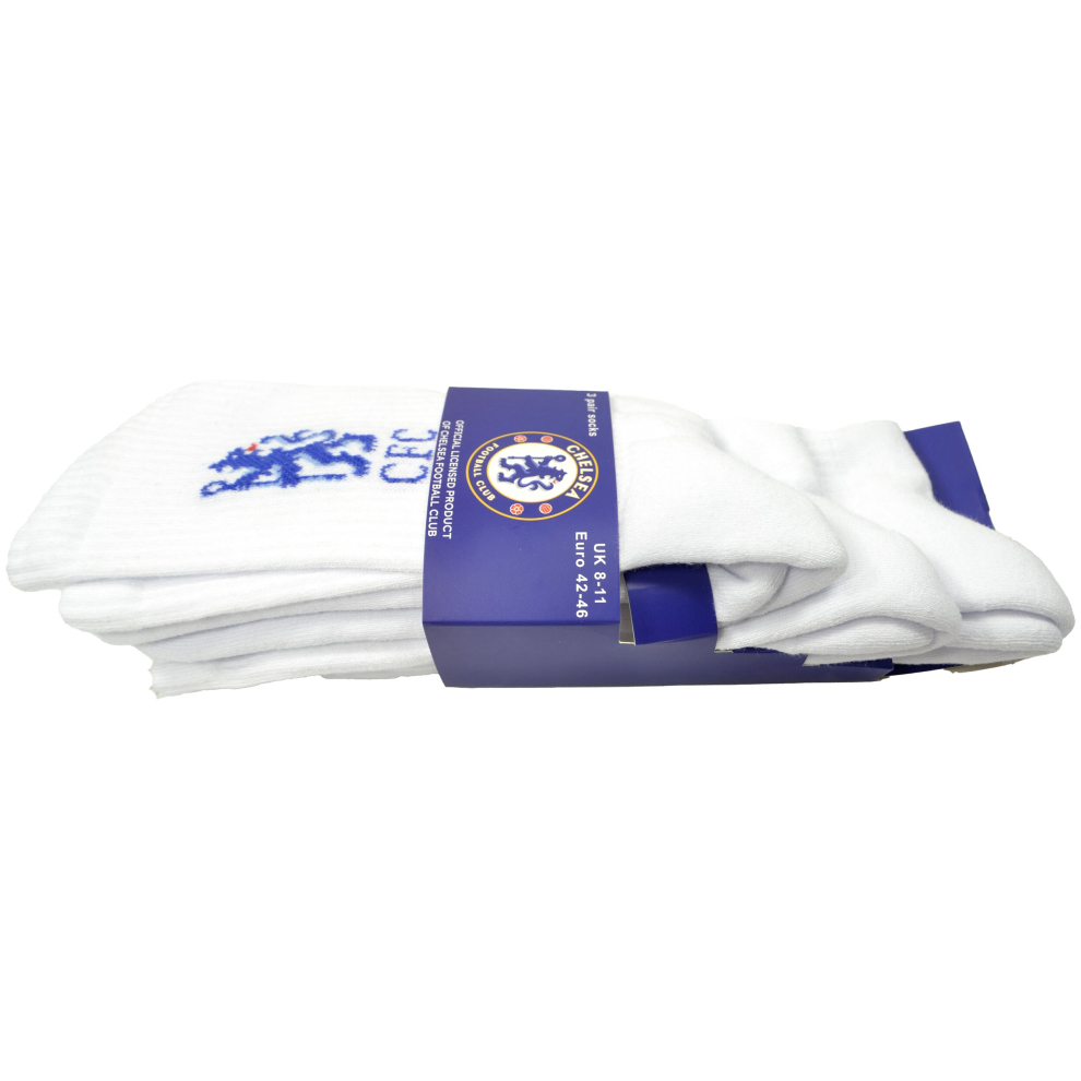 Chelsea FC Sports Socks White Blue 4 to 6