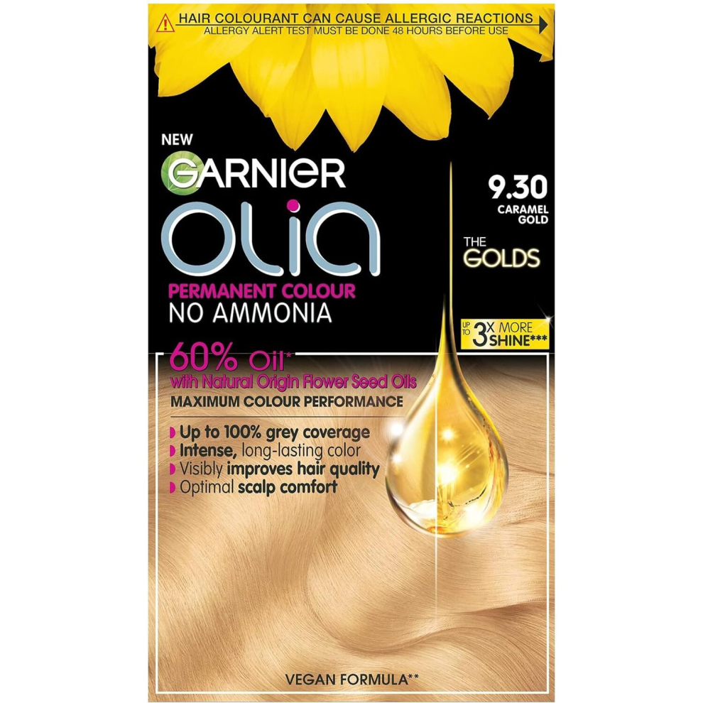 Garnier OliaGold 9.30, CaramelGold Permanent Hair Dye 6Count Pack of 1